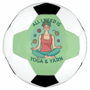 Yoga Knitting Funny Design Soccer Ball