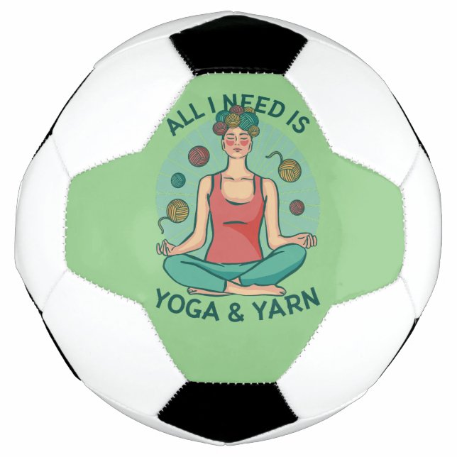 Yoga Knitting Funny Design Soccer Ball (Front)
