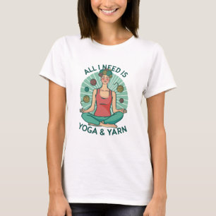 Yoga Knitting Funny Design T-Shirt