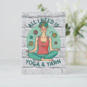 Yoga Knitting Funny Design Thank You Card