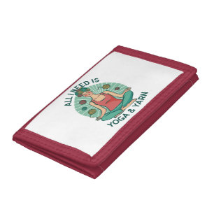 Yoga Knitting Funny Design Tri-fold Wallet