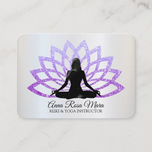  Yoga Lavender Lotus Woman Healing Energy Business Card