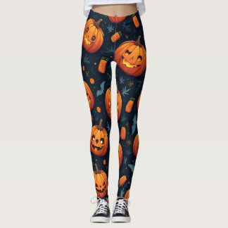 yoga leggings halloween pumpkin