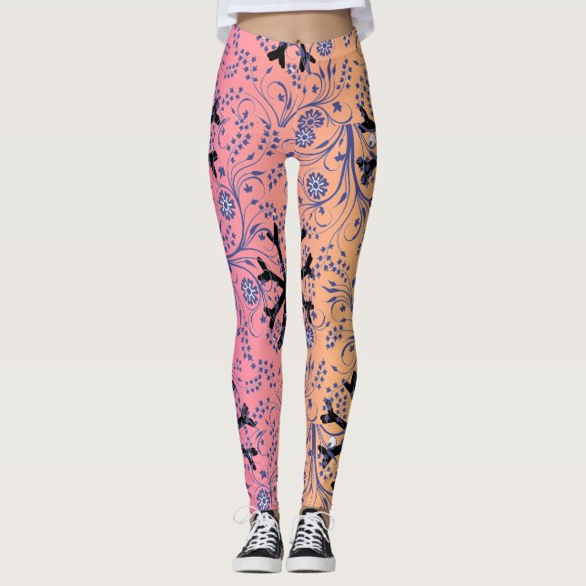 Yoga leggins with gradient star pattern leggings (Front)