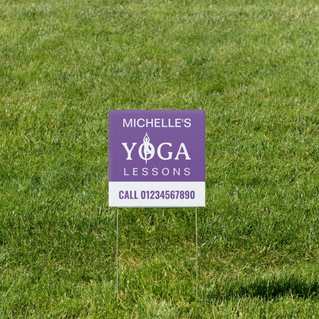 Yoga Lessons yard sign for teacher or instructor (Insitu)