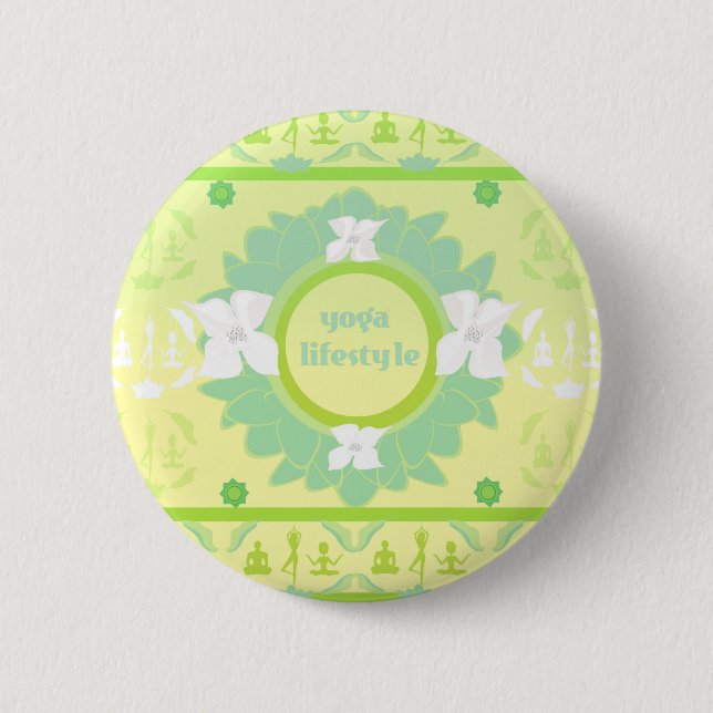 yoga lifestyle Badge Pinback Button (Front)