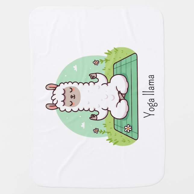 Yoga Llama Alpaca: Namaste with a Dash of Funny Baby Blanket (Front)