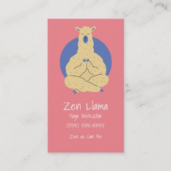 Yoga Llama Business Card by businesscardsforyou at Zazzle