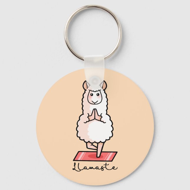 Yoga Llama - Lamaste Keychain (Front)