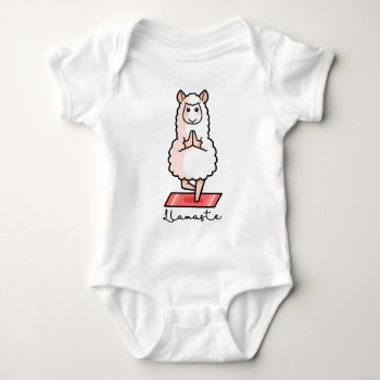 Yoga Llama - Llamaste Baby Bodysuit by YamPuff at Zazzle