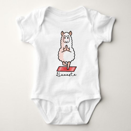 Yoga Llama _ Llamaste Baby Bodysuit