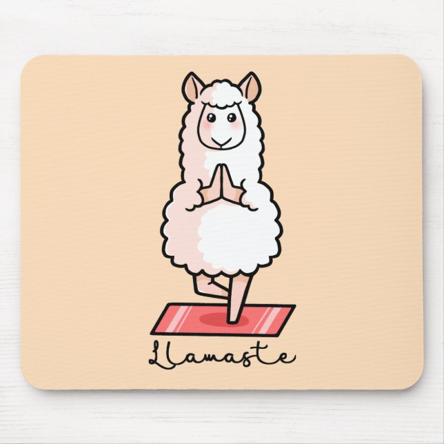 Yoga Llama - Llamaste Mouse Pad (Front)