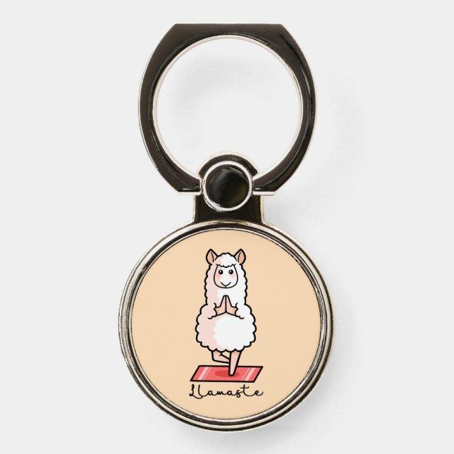 Yoga Llama - Llamaste Phone Ring Stand (Front)