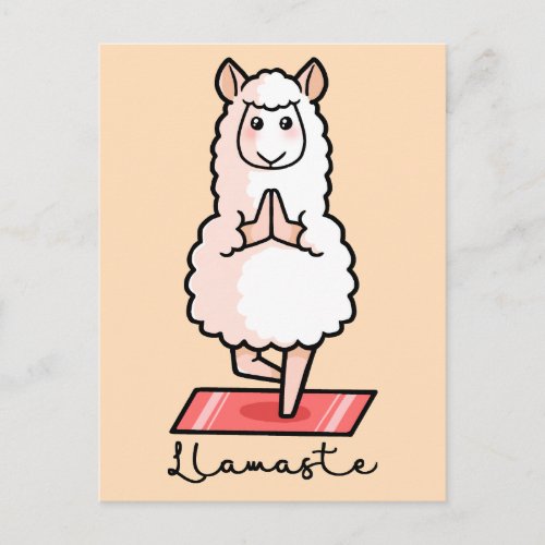 Yoga Llama _ Llamaste Postcard