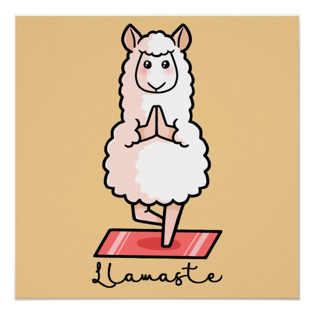Yoga llama - Llamaste Poster (Front)