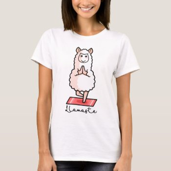 Yoga Llama - Llamaste T-shirt by YamPuff at Zazzle