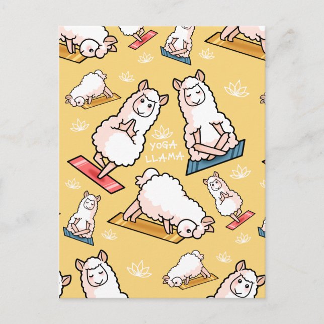 Yoga Llama Madness Postcard (Front)
