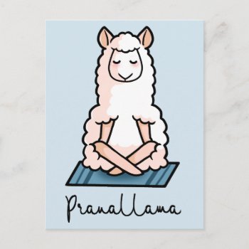 Yoga Llama - Pranallama Postcard by YamPuff at Zazzle