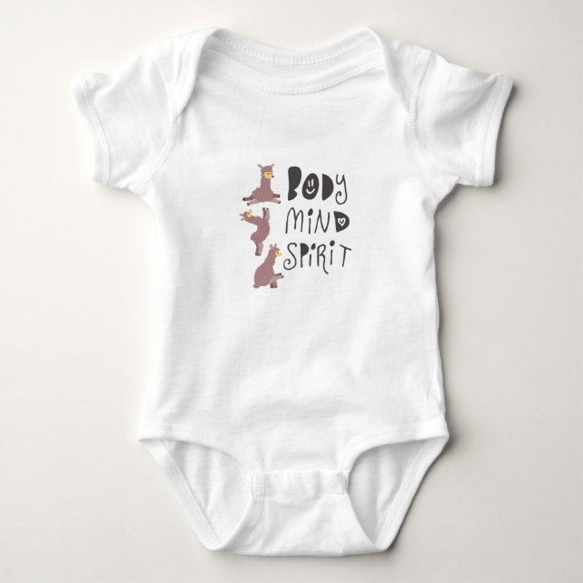 Yoga Llamas Baby Bodysuit (Front)