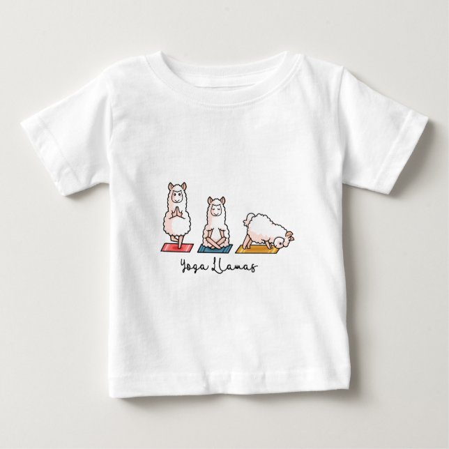 Yoga Llamas Baby T-Shirt (Front)