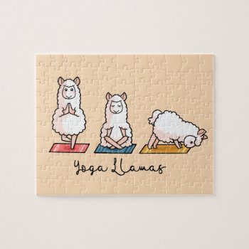 Yoga Llamas Jigsaw Puzzle by YamPuff at Zazzle