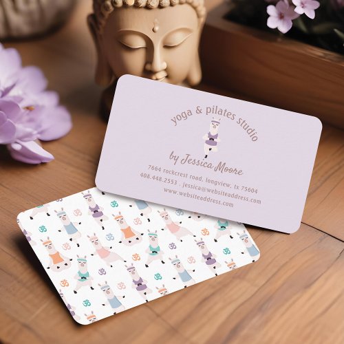 Yoga Llamas  Pilates Fitness Studio Company Logo  Business Card