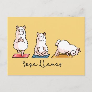 Yoga Llamas Postcard by YamPuff at Zazzle