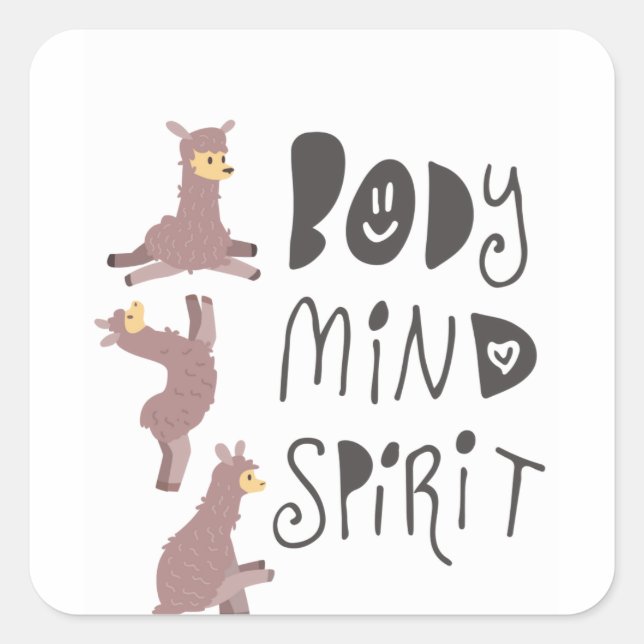 Yoga Llamas Square Sticker (Front)