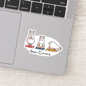 Yoga Llamas Sticker by YamPuff at Zazzle
