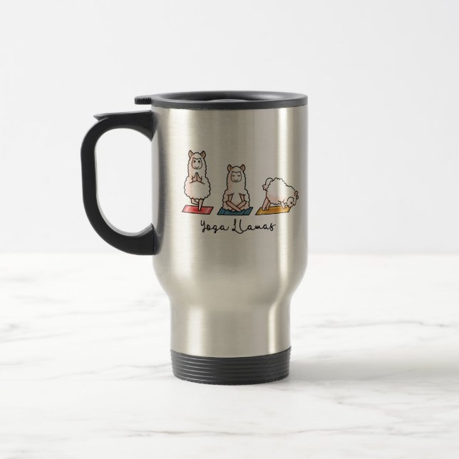 Yoga Llamas Travel Mug (Left)