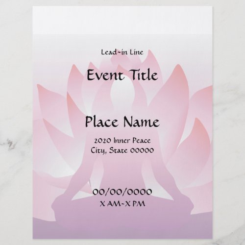Yoga Lotus 85 x 11 Event Flyer