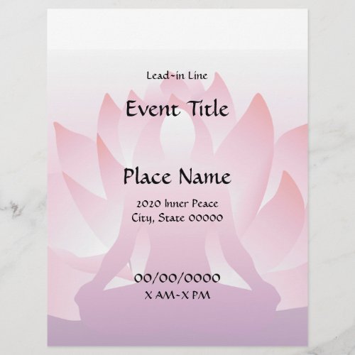 Yoga Lotus 85 x 11 Event Flyer