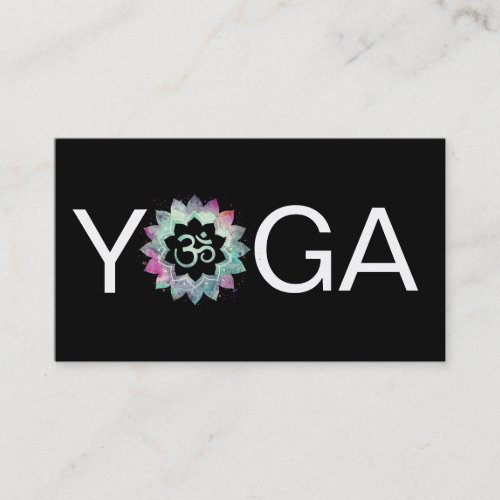  Yoga  Lotus Aum OM Mandala Teacher Instructor Business Card