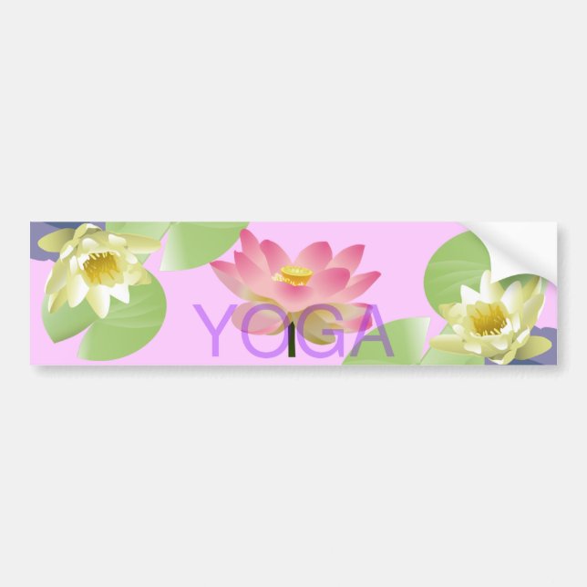 yoga lotus bumper sticker (Front)