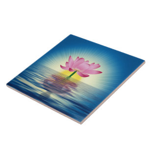 Yoga Lotus Ceramic Tile