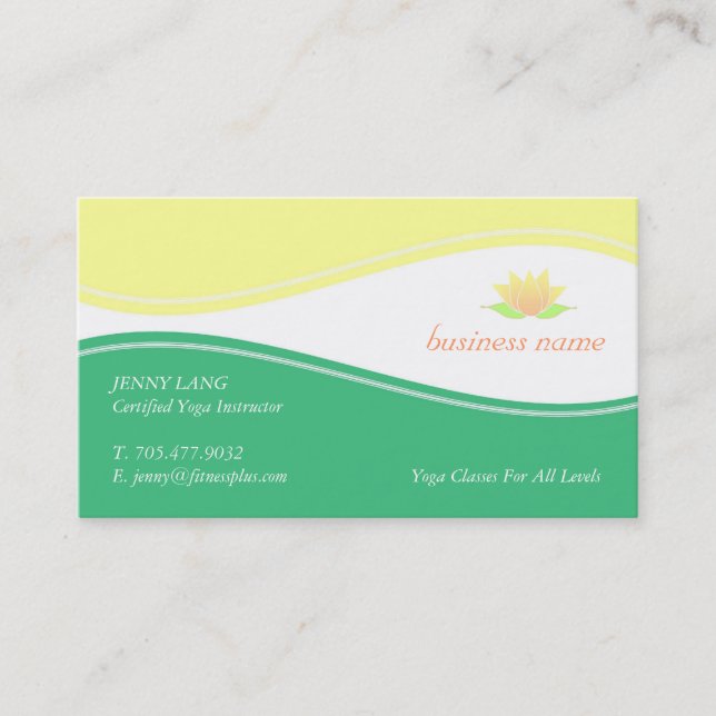 Yoga Lotus  Flower Business Card (Front)