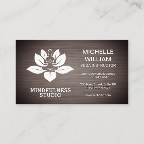 Yoga  Lotus Flower Logo Business Card