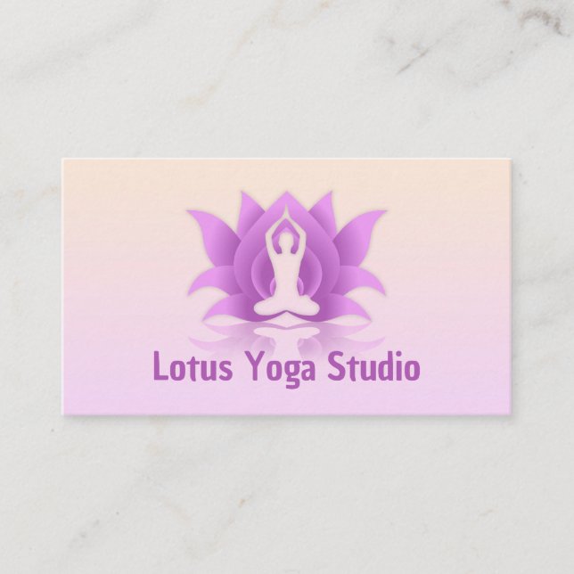 Yoga Lotus Flower Pose Business Card (Front)