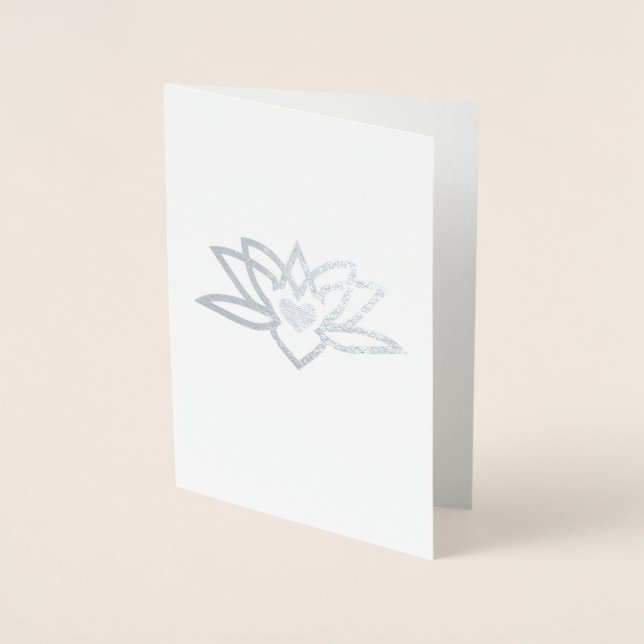 Yoga Lotus Heart Foil Card (Front)