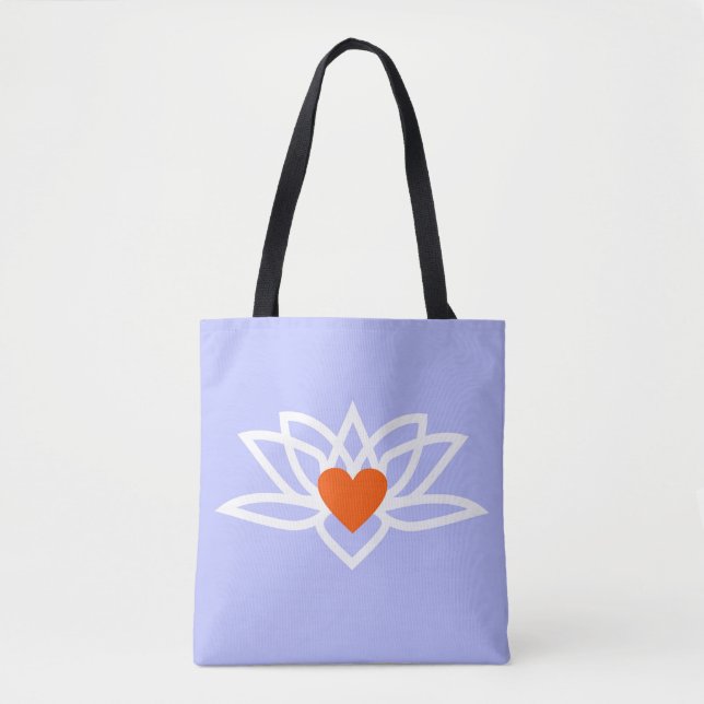 Yoga Lotus Heart Tote Bag (Front)