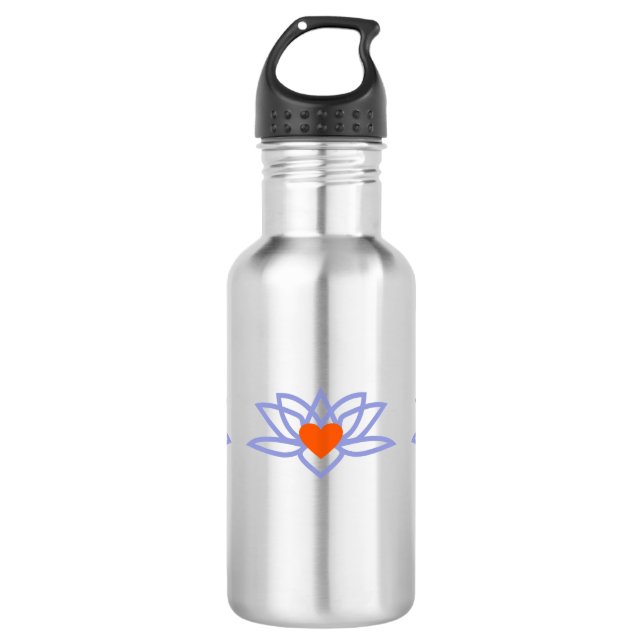 Yoga Lotus Heart Water Bottle (Front)