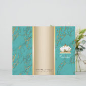 Yoga Lotus Logo Gold & Tirqipose Marble Tri-Fold (Standing Front)
