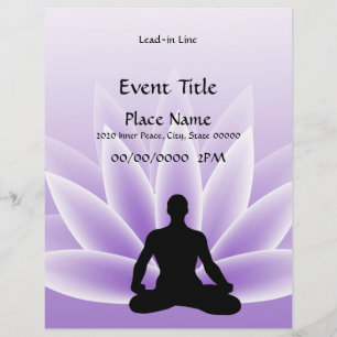 Yoga Lotus Man Violet 8.5 x 11 Event Flyer