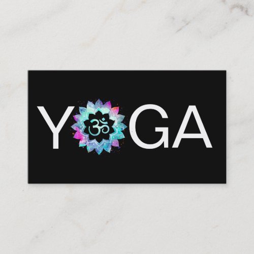  Yoga  Lotus Mandala Teacher Instructor Aum Om Business Card