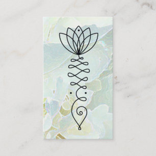 ~* Yoga Lotus Pastel Massage Reiki Healer Peony Business Card