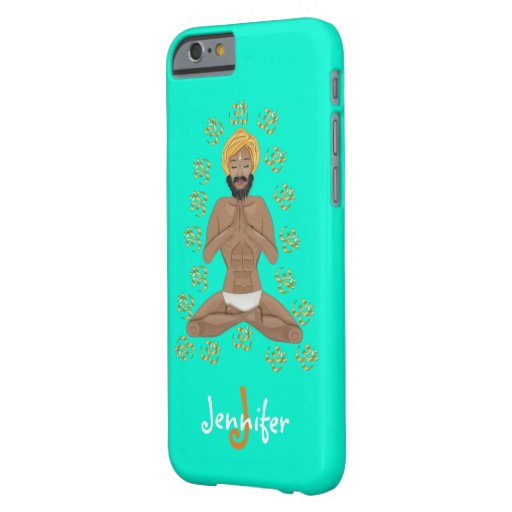 Yoga Lotus Pose Mint Ohm symbol Monogram Barely There iPhone 6 Case