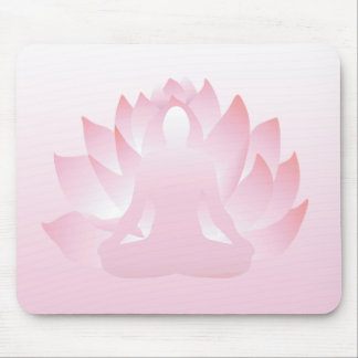 Yoga Lotus Pose Pink Flower Namaste Mousepad