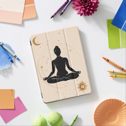 Yoga lotus position silhouette zen namaste collage iPad air cover