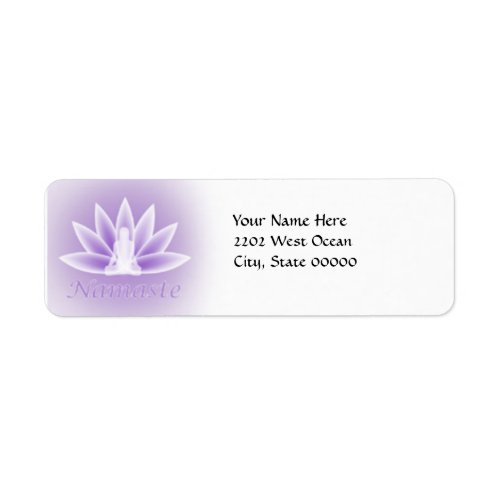Yoga Lotus Woman Flower Violet Return Address Label