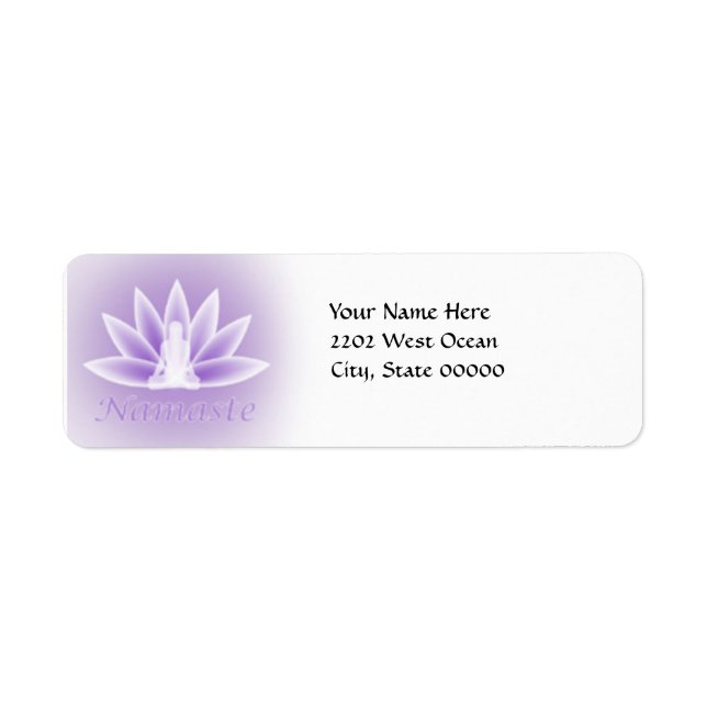 Yoga Lotus Woman Flower Violet Return Address Label (Front)
